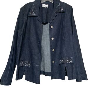 Studded Dark Blue Denim Jacket